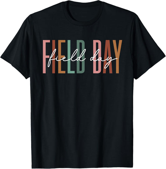 Field Day School Event Games Teacher Kids Boys Girls T-Shirt - T-Shirt | Black