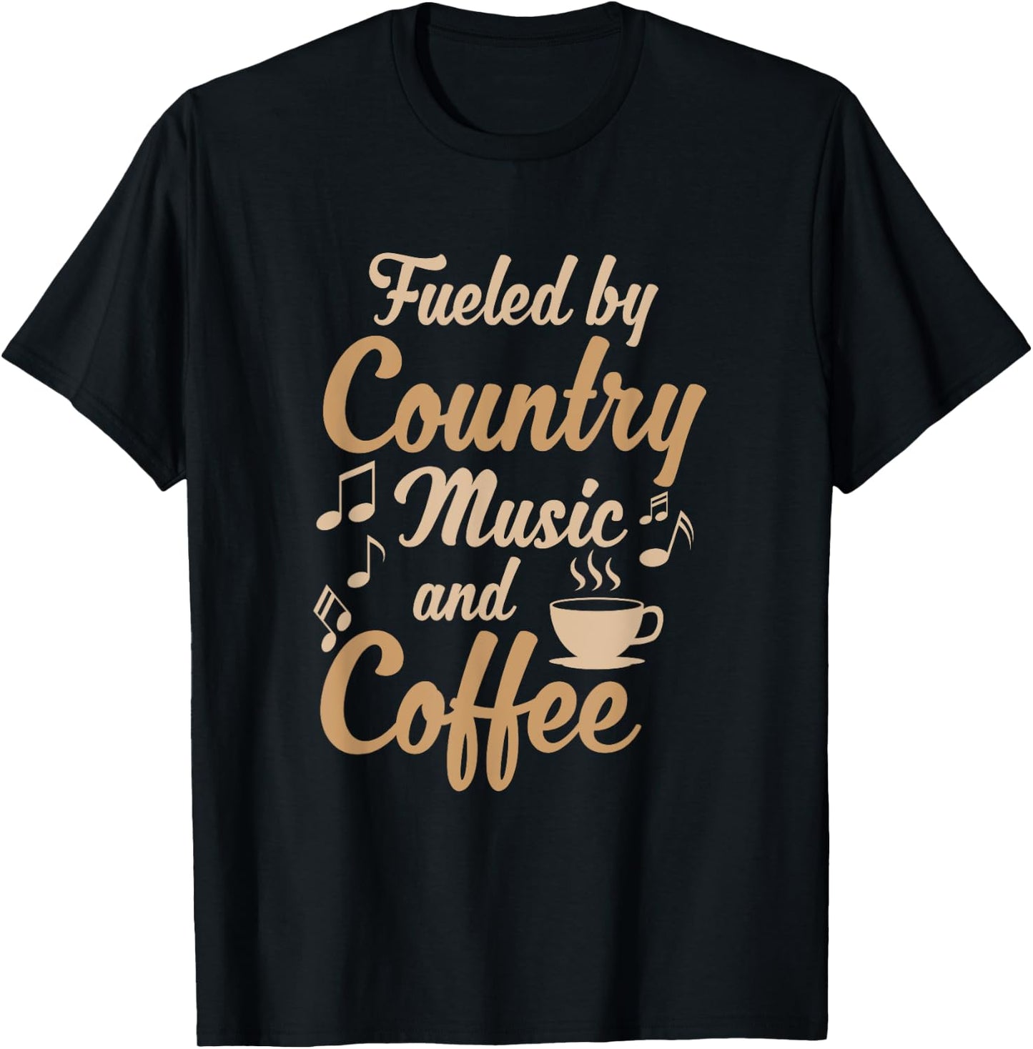 Musician Clothing Gifts Women Men Country Music And Coffee T-Shirt - T-Shirt | Black