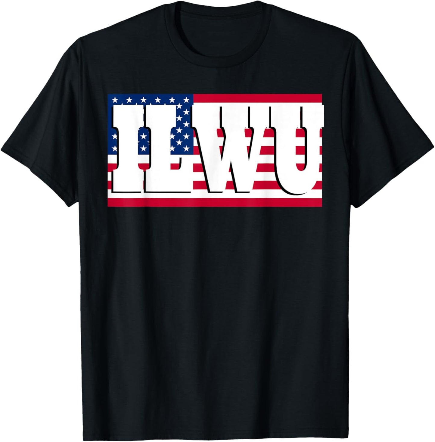ILWU AMERICAN FLAG Women Men T-Shirt - T-Shirt | Black