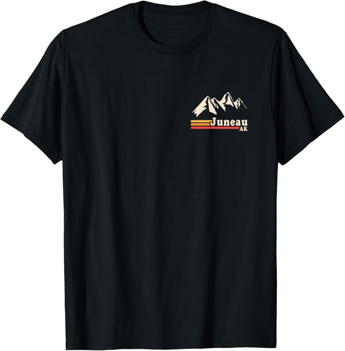 Retro Juneau Alaska AK Mountain T-Shirt - T-Shirt | Black