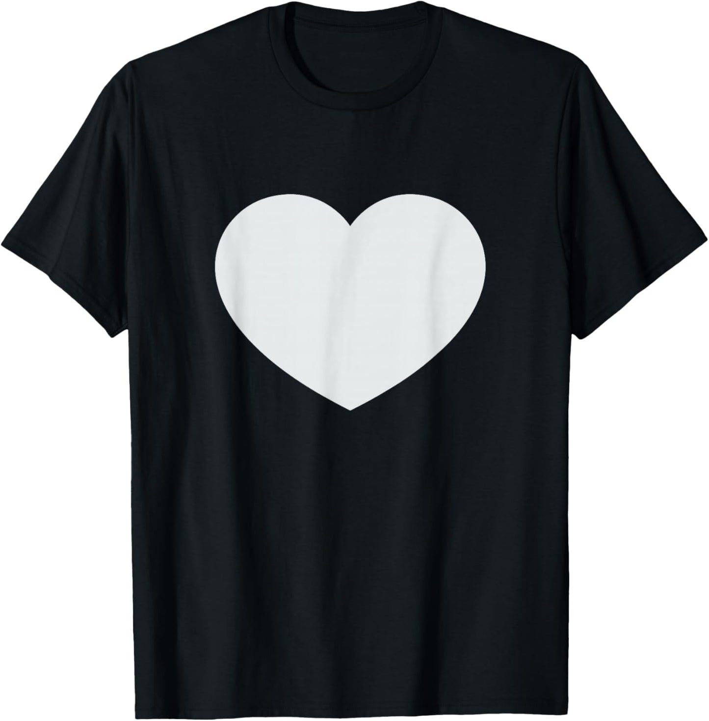 White Heart is The Symbol of Love for Valentines Day Holiday T-Shirt - T-Shirt | Black