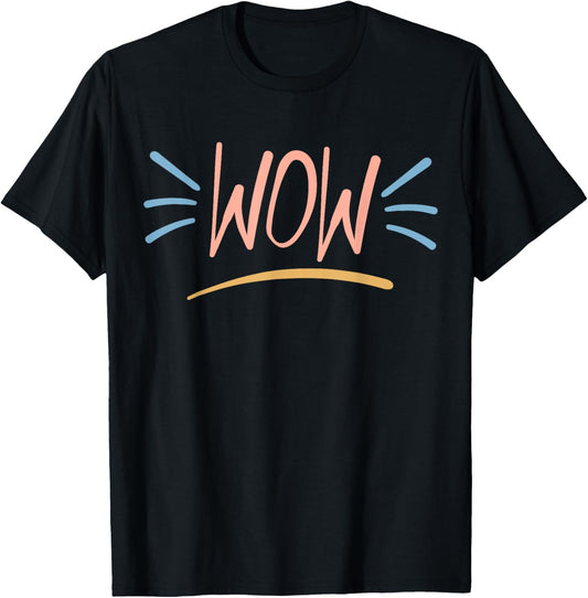 Great Family Designs Wow Boom! -Kids Cartoon Black Small T-Shirt - T-Shirt | Black