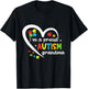 I'm A Proud Grandma Love Heart Autism Awareness Puzzle T-Shirt - T-Shirt | Black