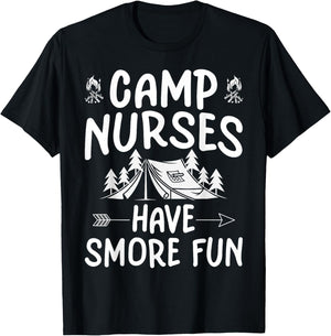 Camp Nurses Have Smore Fun Funny Summer Camp Nursing Men Women Kids T-Shirt - T-Shirt | Black