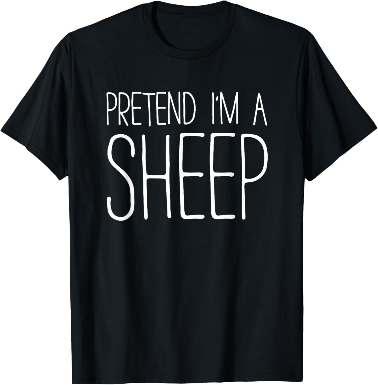 Pretend I'm A Sheep Shirt Adult Men Women Matching Costume T-Shirt - T-Shirt | Black