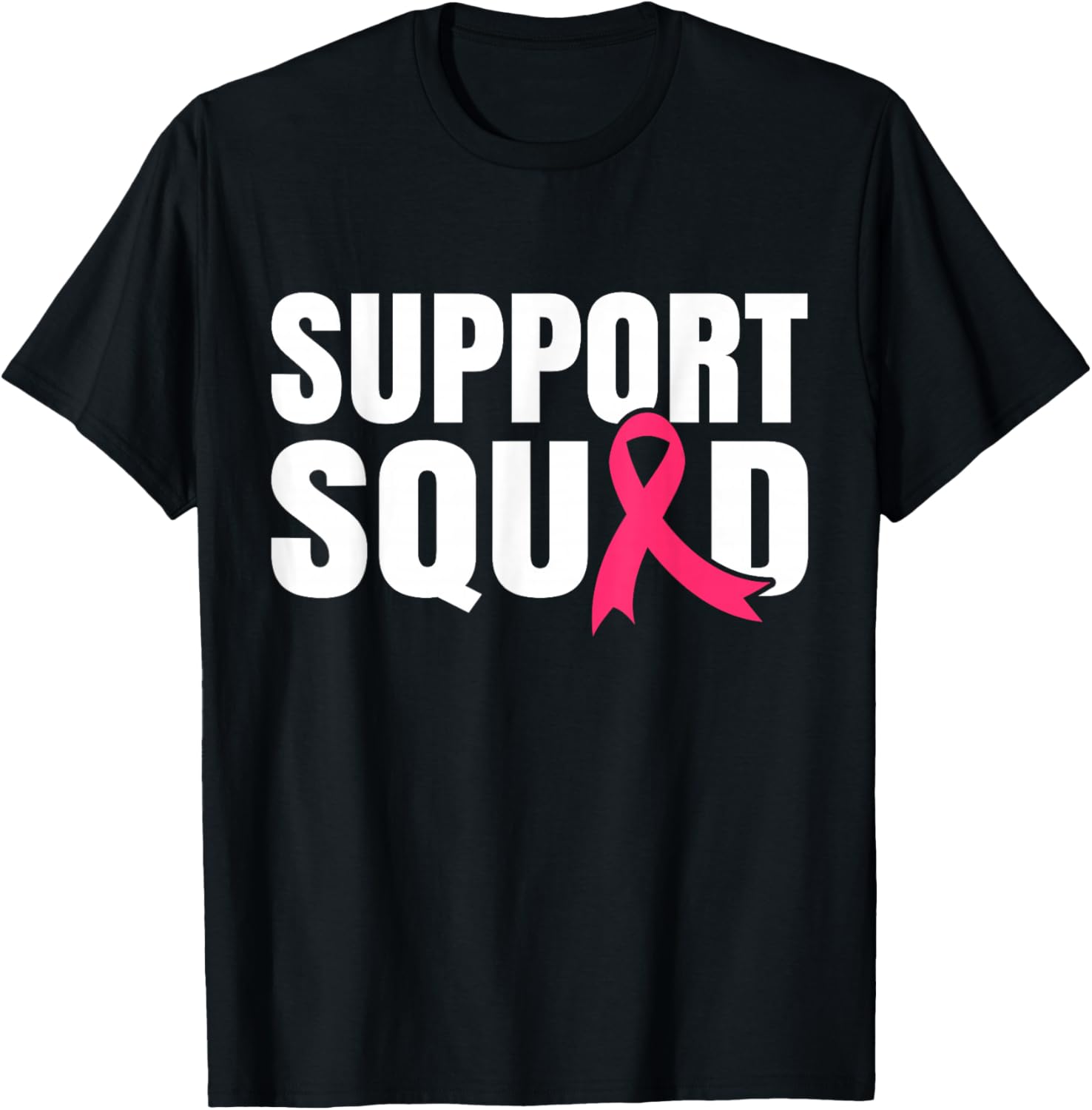 Breast Cancer Warrior Support Squad Breast Cancer Awareness T-Shirt - T-Shirt | Black