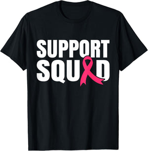 Breast Cancer Warrior Support Squad Breast Cancer Awareness T-Shirt - T-Shirt | Black