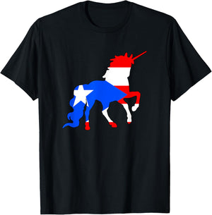 Boricua Puerto Rico PR Flag Puerto Rican Unicorn Kids Girls T-Shirt - T-Shirt | Black