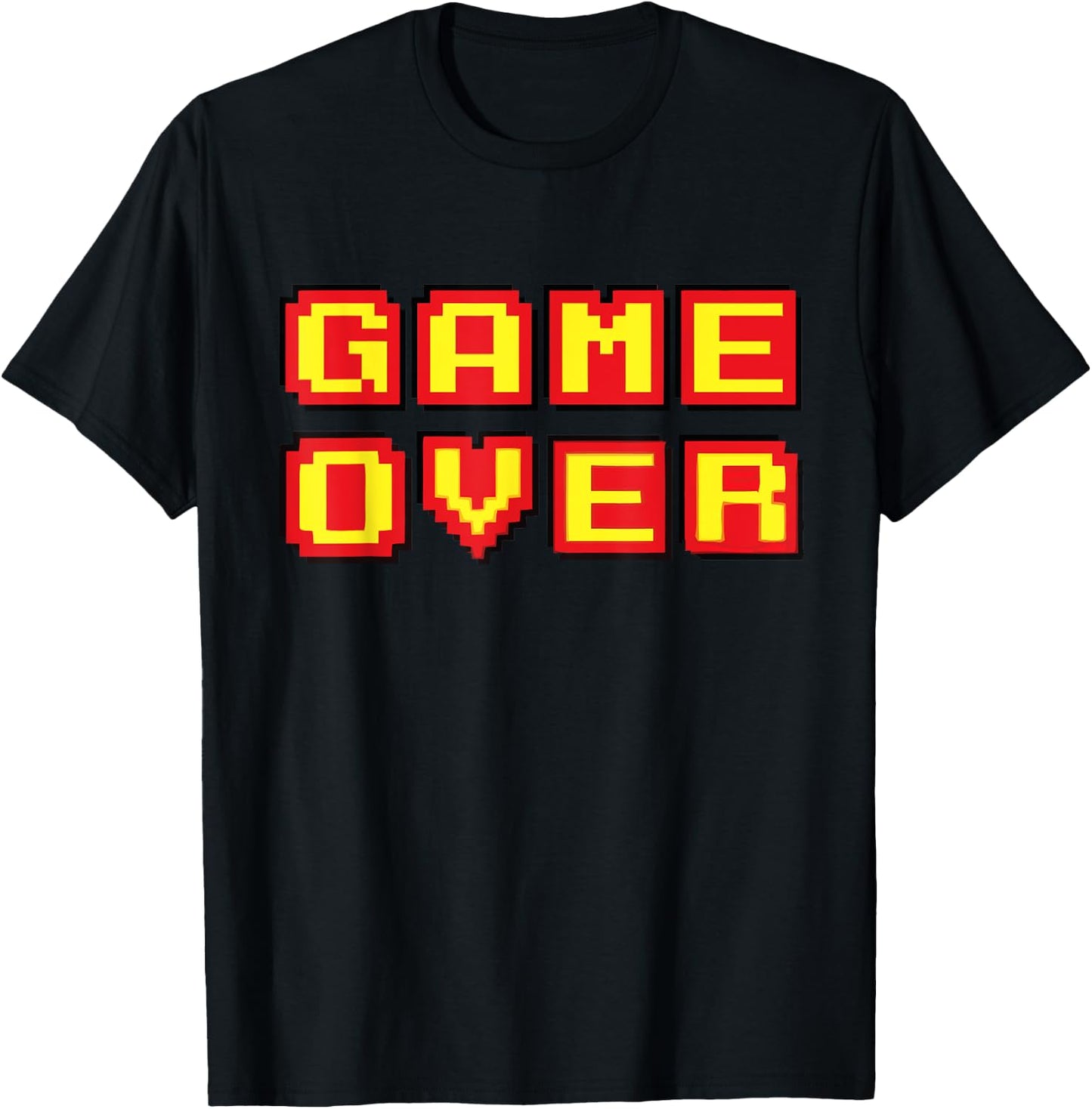 Game Over Vintage Retro Video Games Gaming gift arcade T-Shirt - T-Shirt | Black