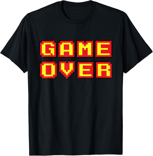 Game Over Vintage Retro Video Games Gaming gift arcade T-Shirt - T-Shirt | Black