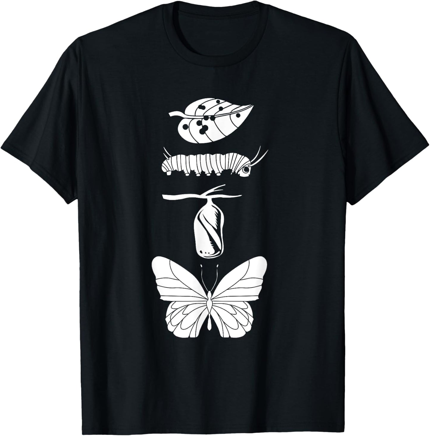 Monarch Butterfly Life Cycle T-Shirt - T-Shirt | Black