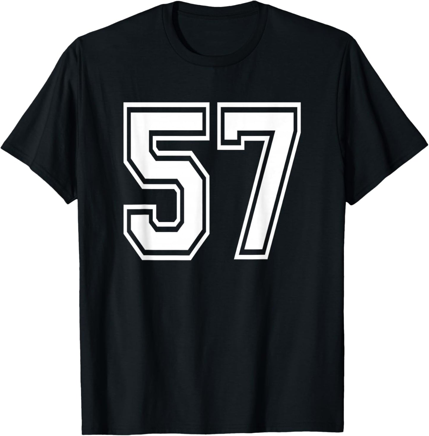 Number 57 Birthday Gift Sports Player Team Numbered Jersey T-Shirt - T-Shirt | Black
