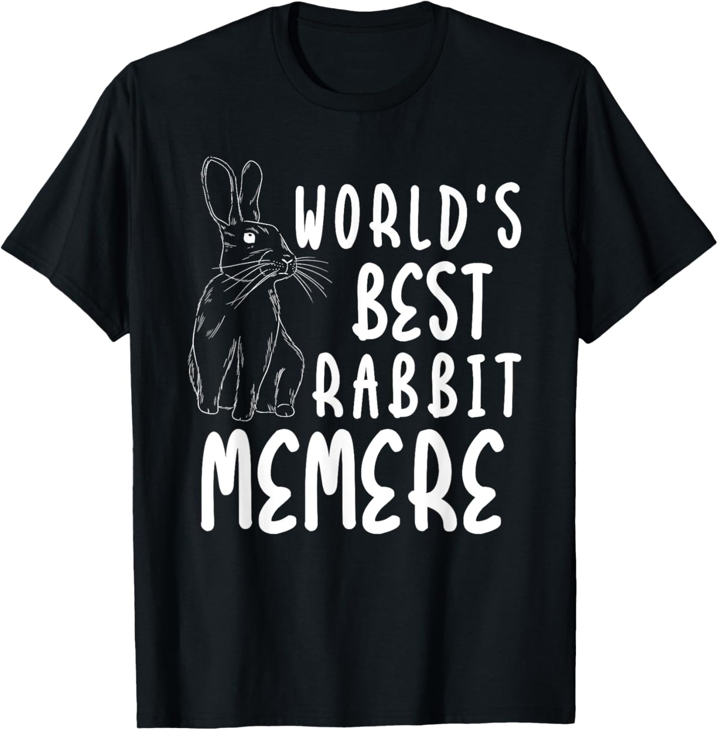 World Best Rabbit MEMERE Bunny Family Easter Matching T-Shirt - T-Shirt | Black