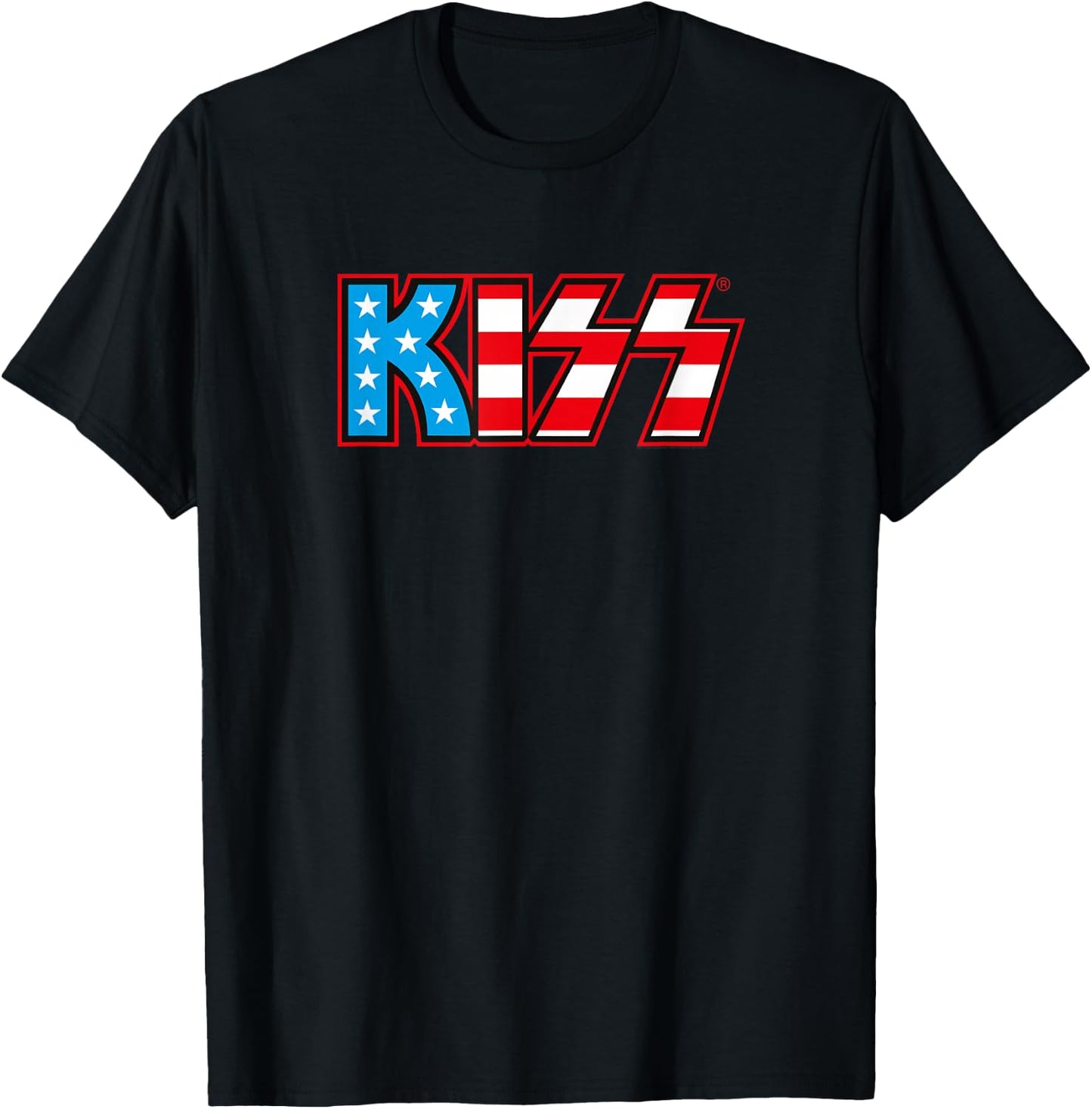 KISS child Classic KISS USA Logo T Shirt, Black, Small US T-Shirt - T-Shirt | Black