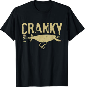 Funny Cranky - Crankbait Fishing Lure Humor Fishermen T-Shirt - T-Shirt | Black