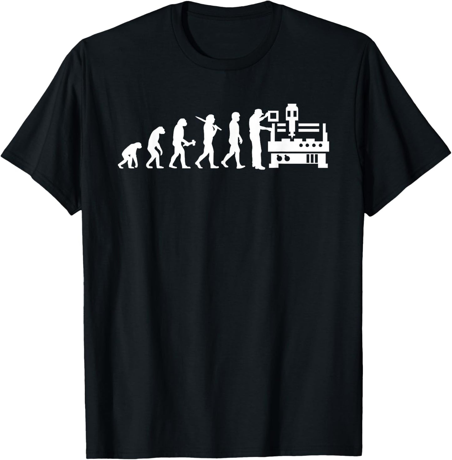 CNC Operator Evolution CNC Machinist T-Shirt - T-Shirt | Black