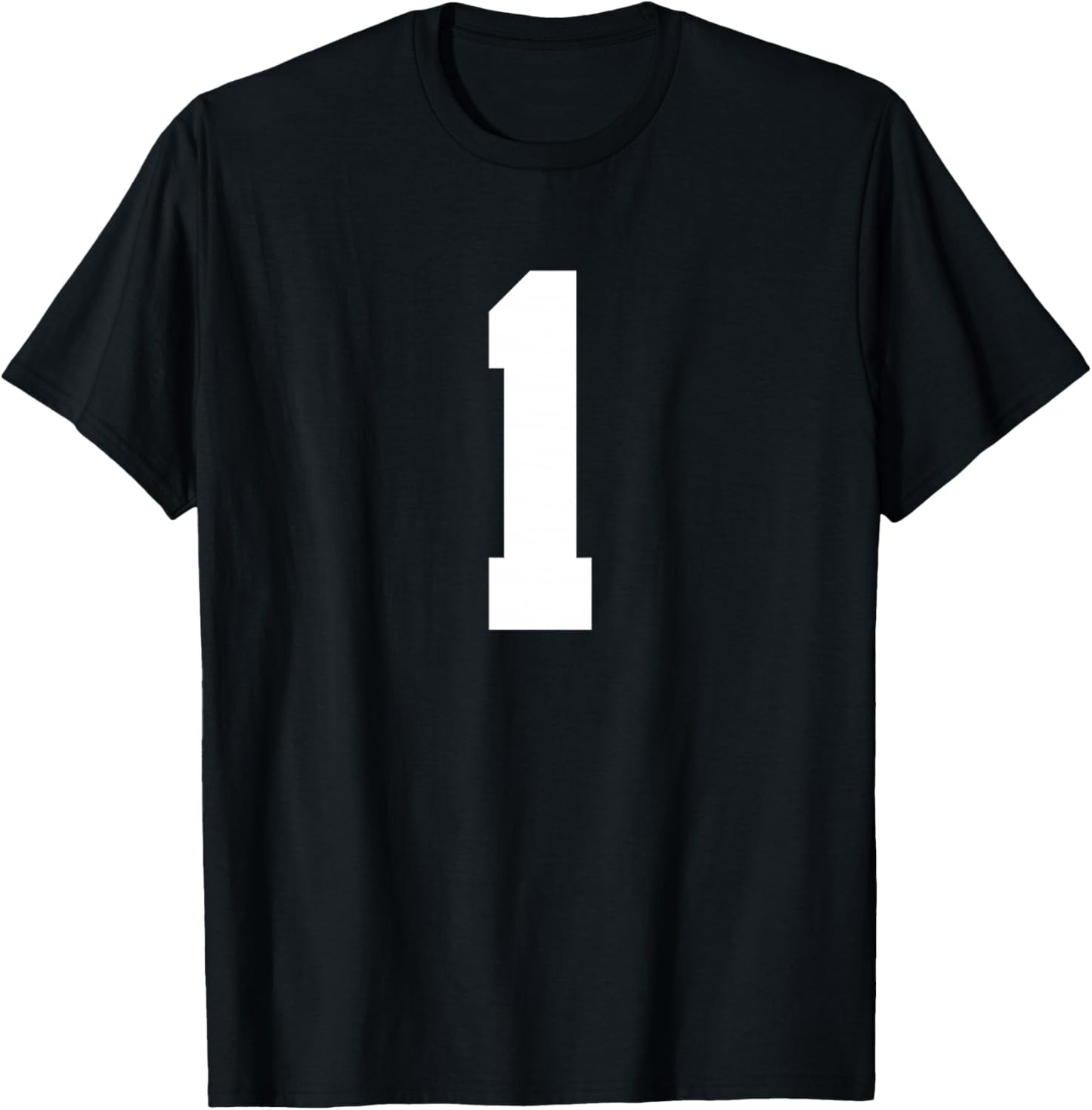 1 Number (on Back) Sport Team Number Jersey T-Shirt - T-Shirt | Black