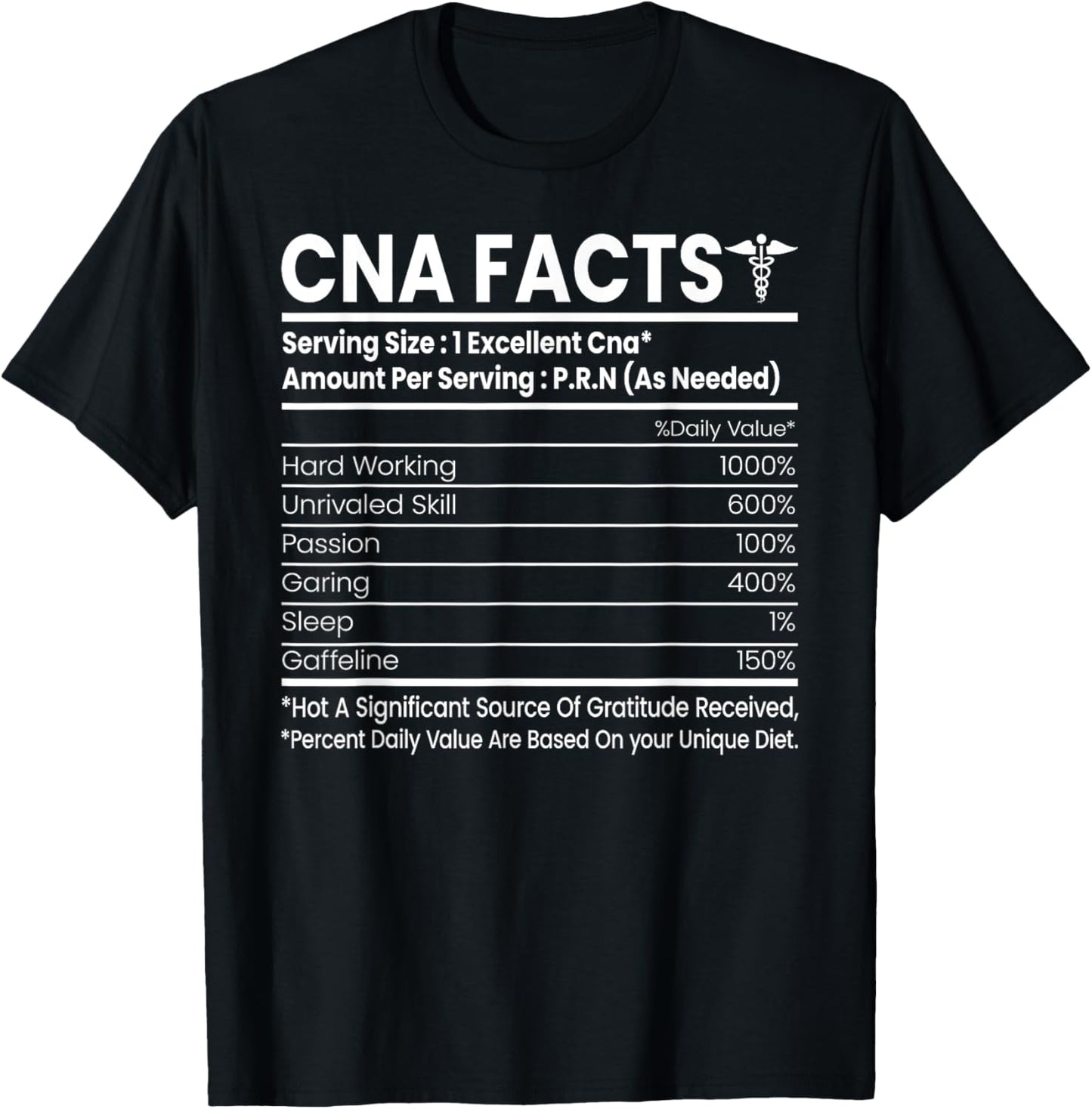 CNA Facts - Funny Certified Nurse Assistant CNA T-Shirt - T-Shirt | Black