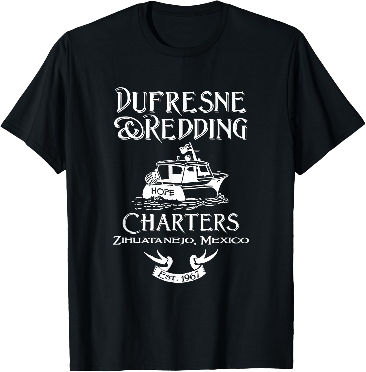 Dufresne and Redding Charters Zihuatanejo Mexico Fun T-Shirt - T-Shirt | Black