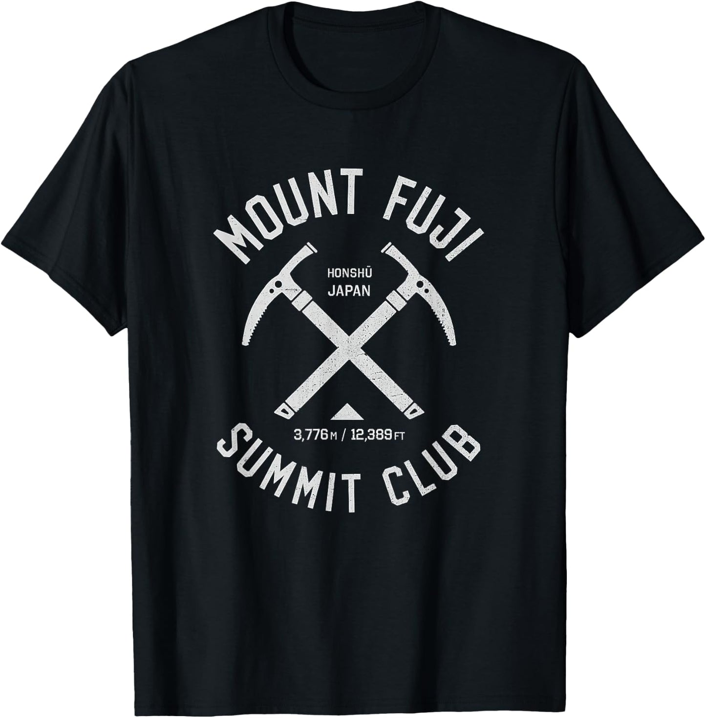 Mount Fuji Summit Club | I climbed Mt Fuji Japan Distressed T-Shirt - T-Shirt | Black
