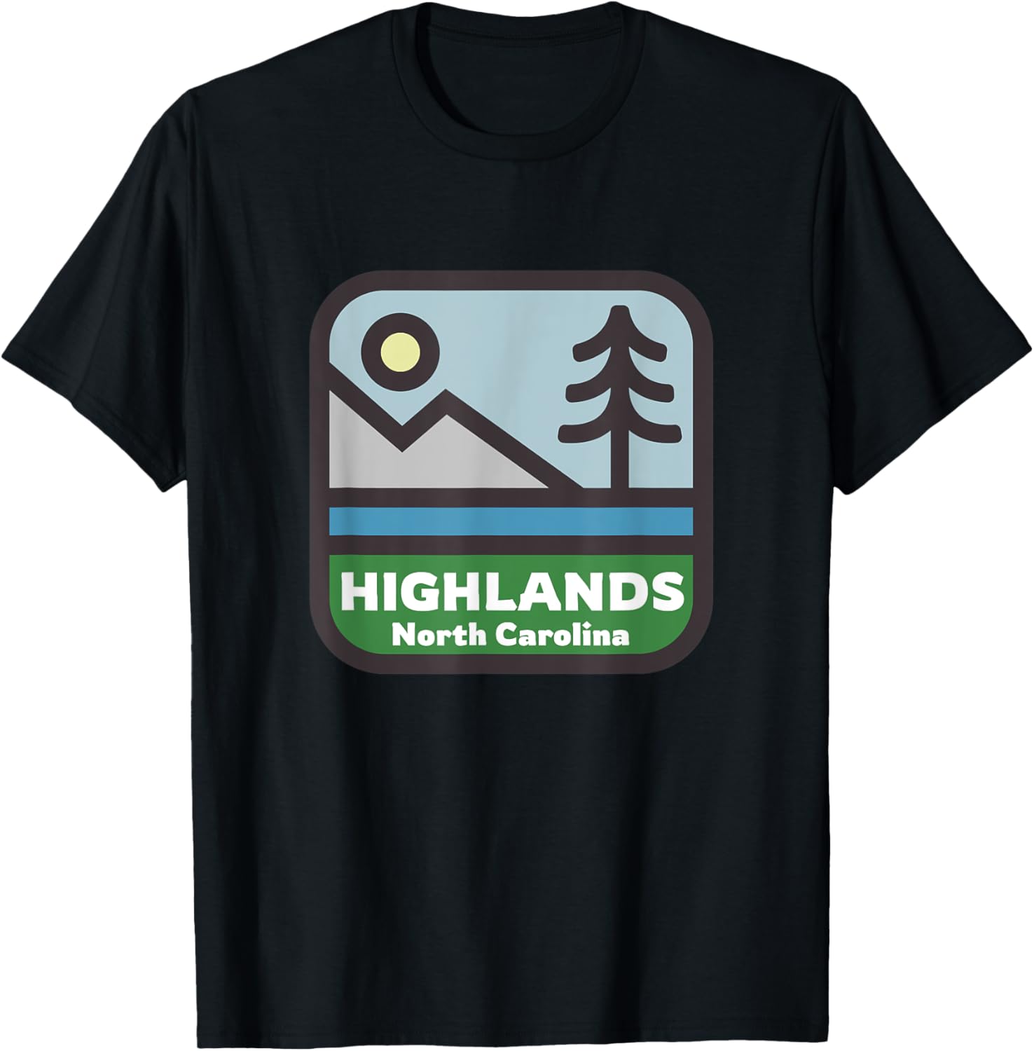 Highlands North Carolina Mountains NC Souvenir T-Shirt - T-Shirt | Black