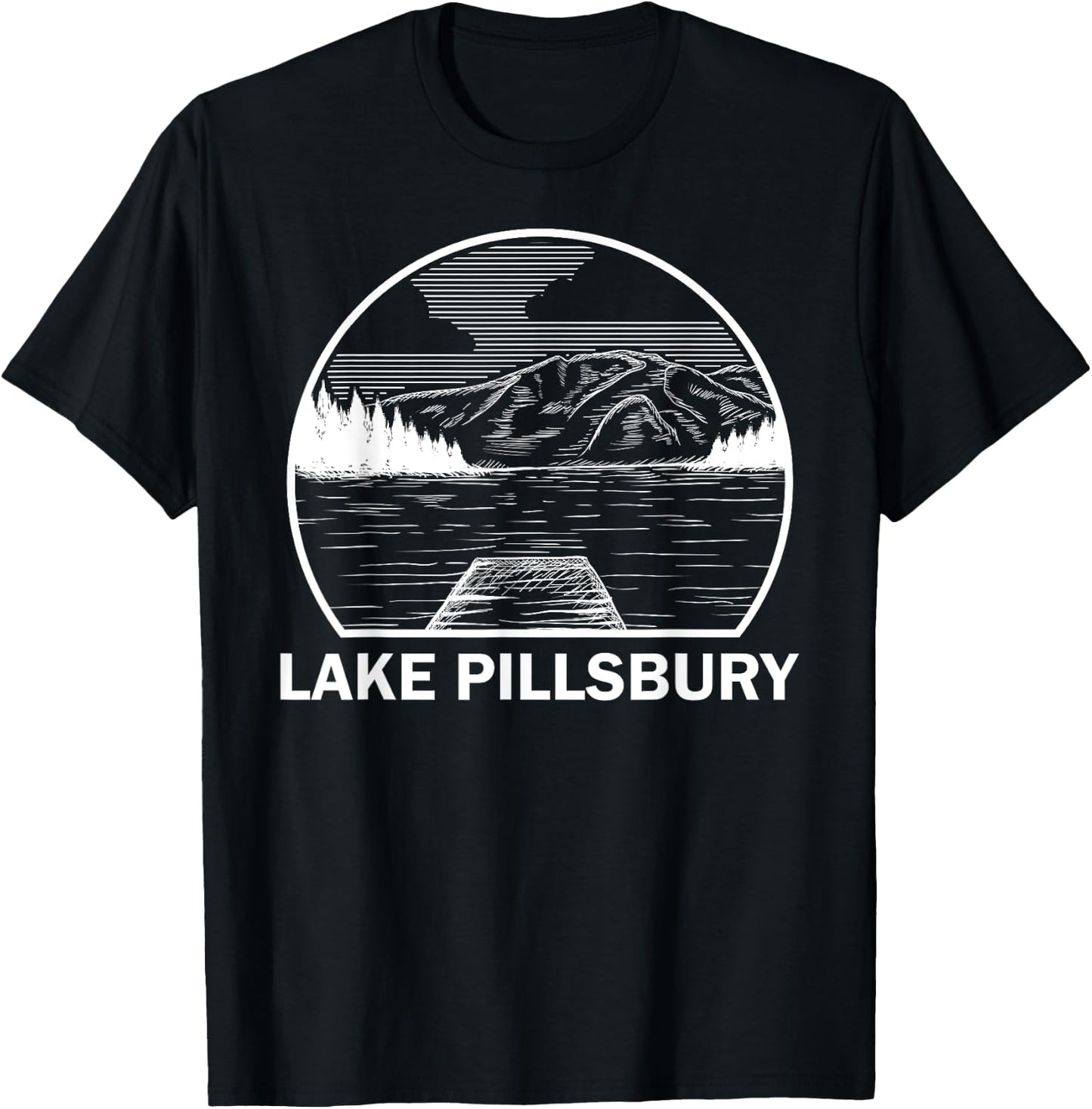 LAKE PILLSBURY CALIFORNIA Funny Fishing Camping Summer Gift Women Girls Kids T-Shirt - T-Shirt | Black