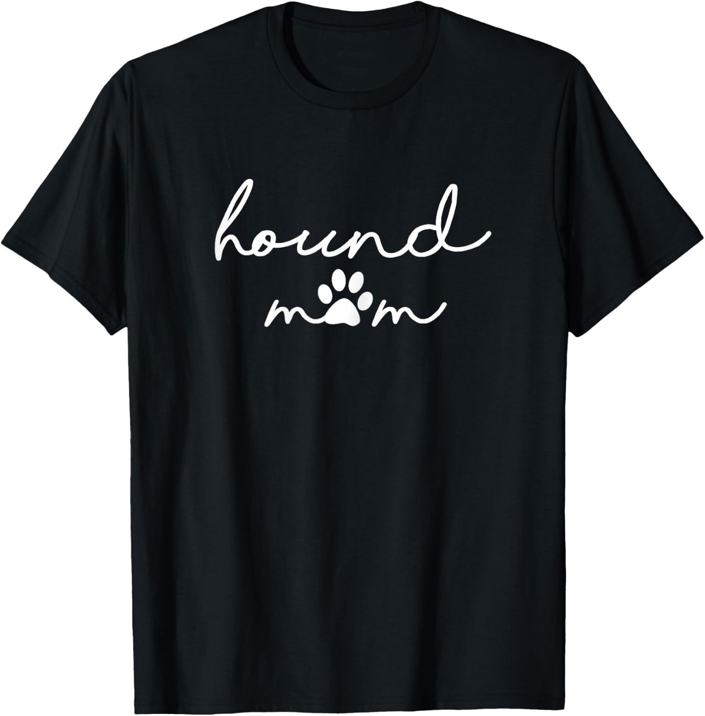 Basset Hound Mom Dog Mama Pawprint Women Funny Sayings T-Shirt - T-Shirt | Black
