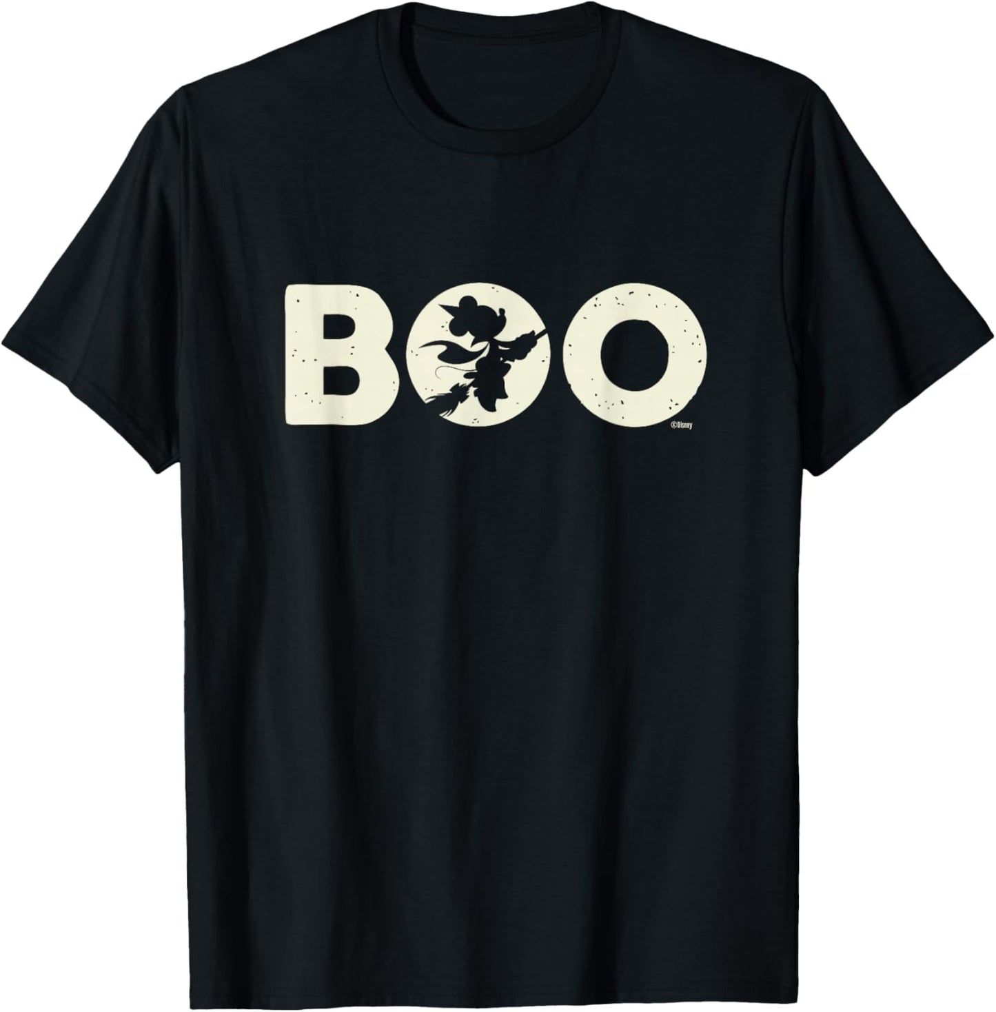 Disney Minnie Mouse Halloween Boo Witch on Broomstick Moon T-Shirt - T-Shirt | Black