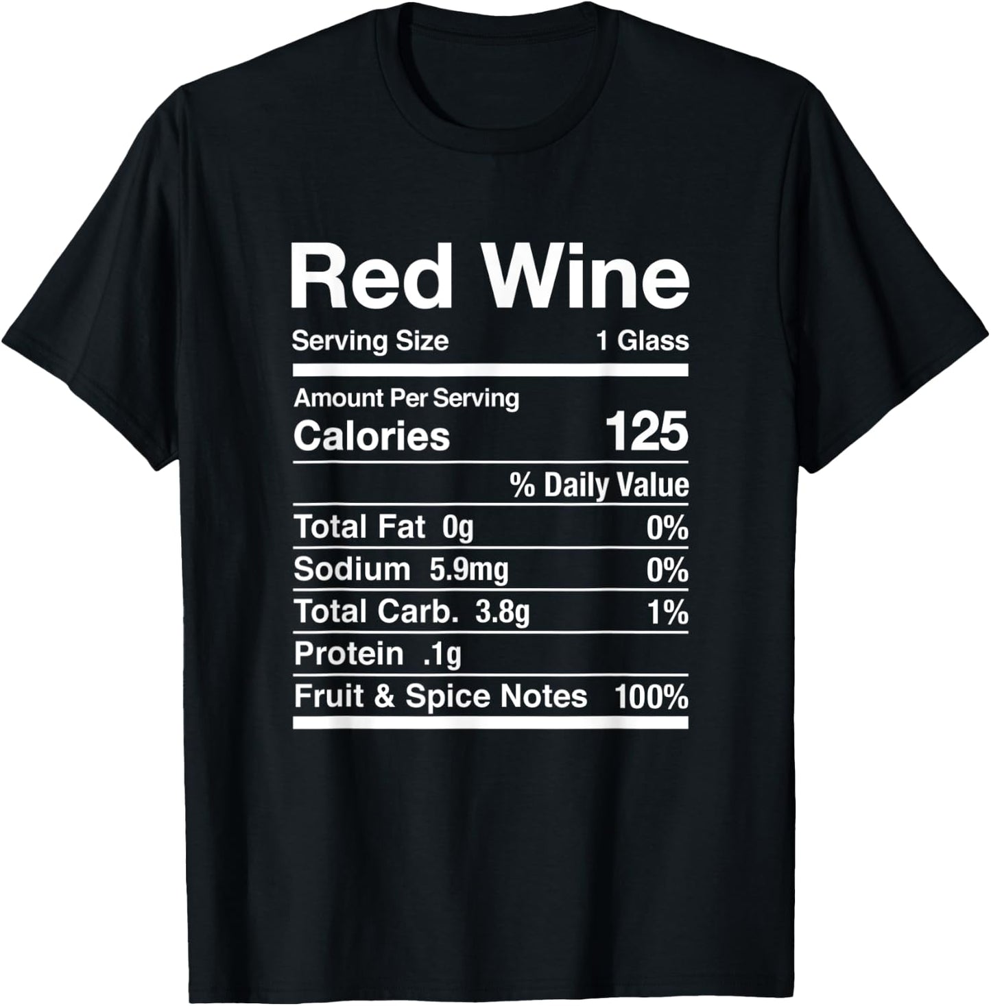 Red Wine Nutrition Facts Thanksgiving Matching T-Shirt - T-Shirt | Black