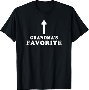 Siblings By Design Company Funny Grandmas Favorite Grandchild Grandson Granddaughter -Adults, -Kids Black Short Sleeve T-Shirt - T-Shirt | Black