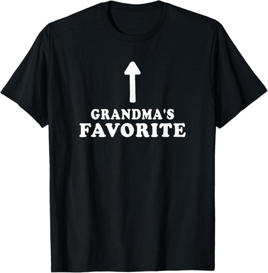 Siblings By Design Company Funny Grandmas Favorite Grandchild Grandson Granddaughter -Adults, -Kids Black Short Sleeve T-Shirt - T-Shirt | Black