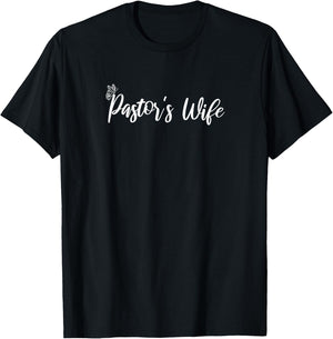 Pastor's Wife Christian Pastor's Wife Butterfly Gift T-Shirt - T-Shirt | Black