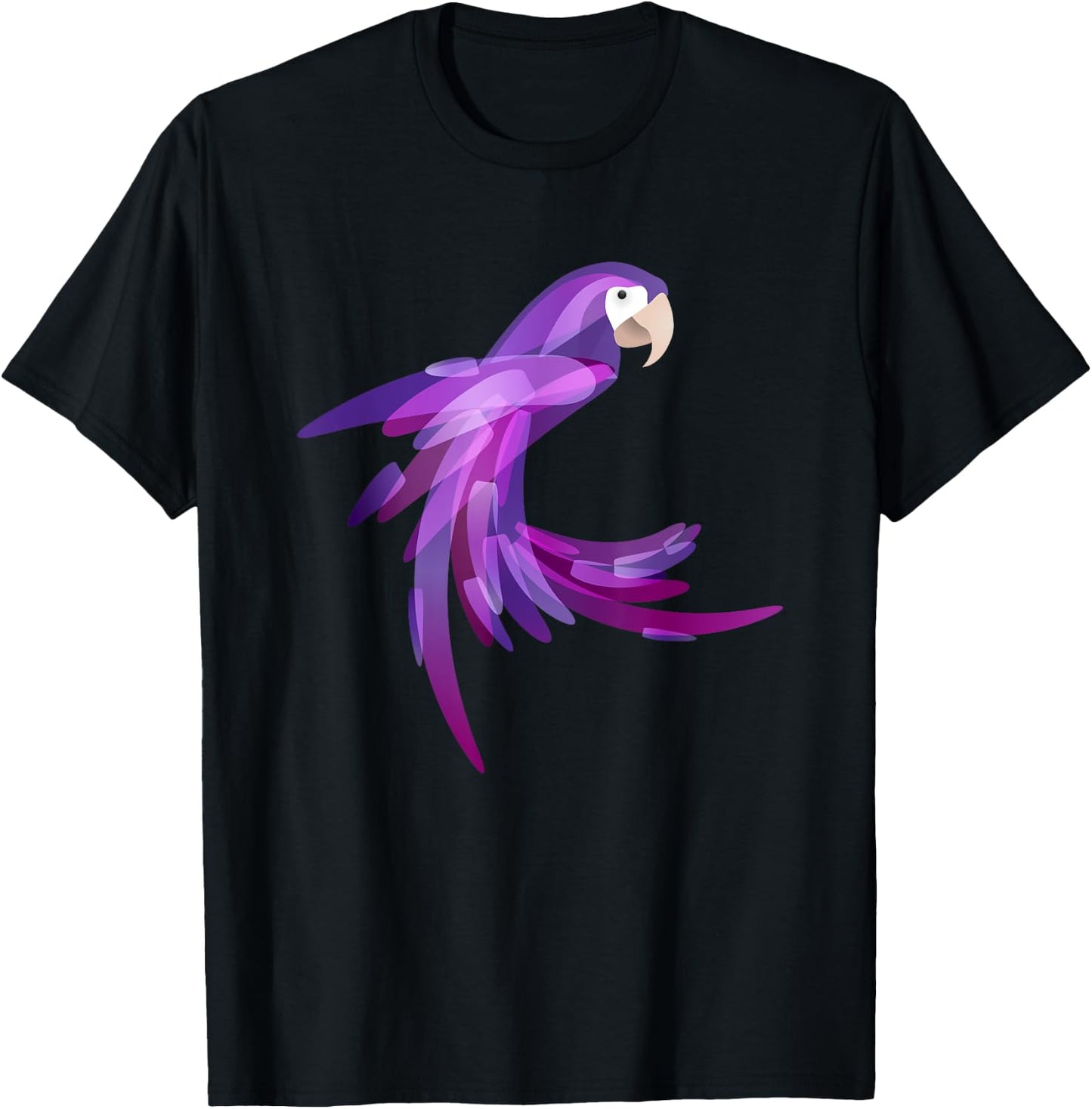 Cool Pretty Purple Parrot Art Bird Lover Gift Macaw T-Shirt - T-Shirt | Black