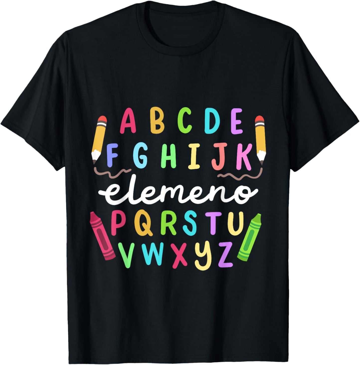 ABC Alphabet Elemeno Happy First Day Of School Teachers Kids T-Shirt - T-Shirt | Black