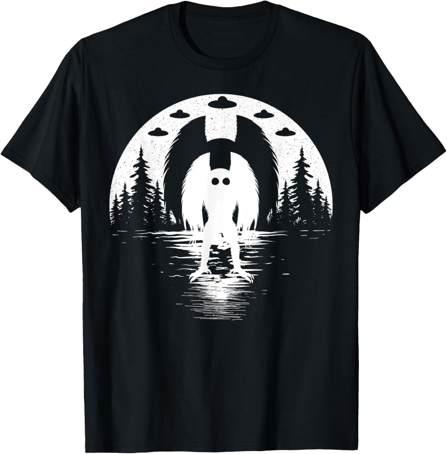 Mothman! Cute Cryptid Full Moon Women & Kids Mothman T-Shirt - T-Shirt | Black