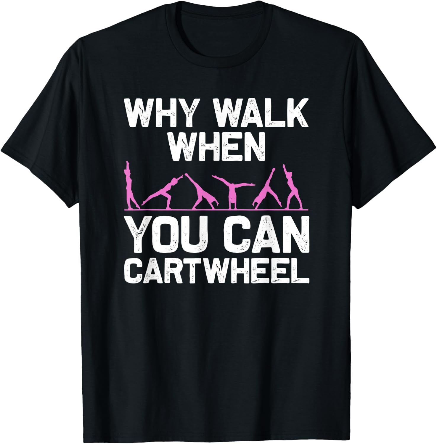 Funny Gymnastics Gymnast Gift Girls Women Cool Cartwheel T-Shirt - T-Shirt | Black
