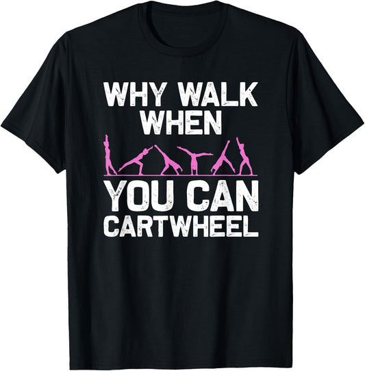 Funny Gymnastics Gymnast Gift Girls Women Cool Cartwheel T-Shirt - T-Shirt | Black