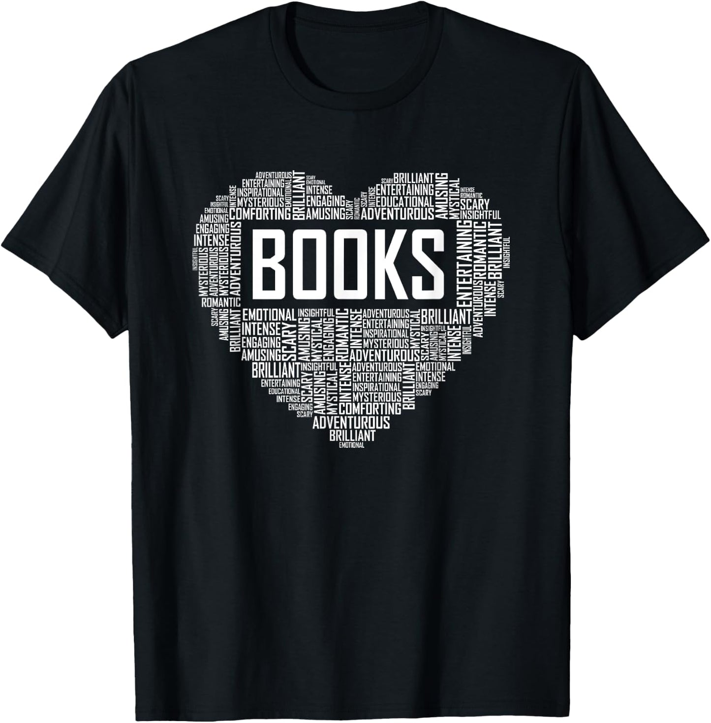 Book Lover Heart Gift Bookworm Gifts Love Reading T-Shirt - T-Shirt | Black