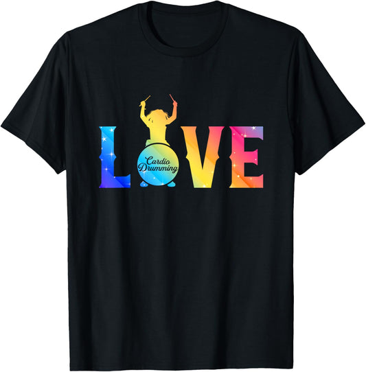 Cardio and gym colored shirt love cardio drumming T-Shirt - T-Shirt | Black
