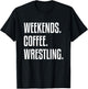 Weekends Coffee and Wrestling, Wrestling Mom T-Shirt - T-Shirt | Black