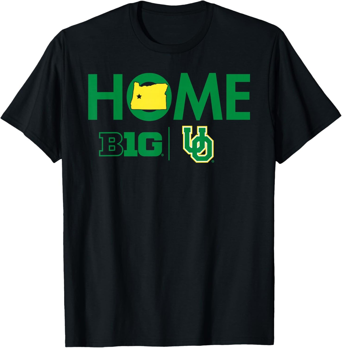 Oregon Ducks Big 10 Home Officially Licensed T-Shirt - T-Shirt | Black