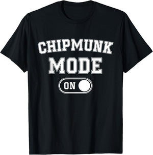 Chipmunk Mode On Costume Funny Cheek Stuffer Gift Animal T-Shirt - T-Shirt | Black