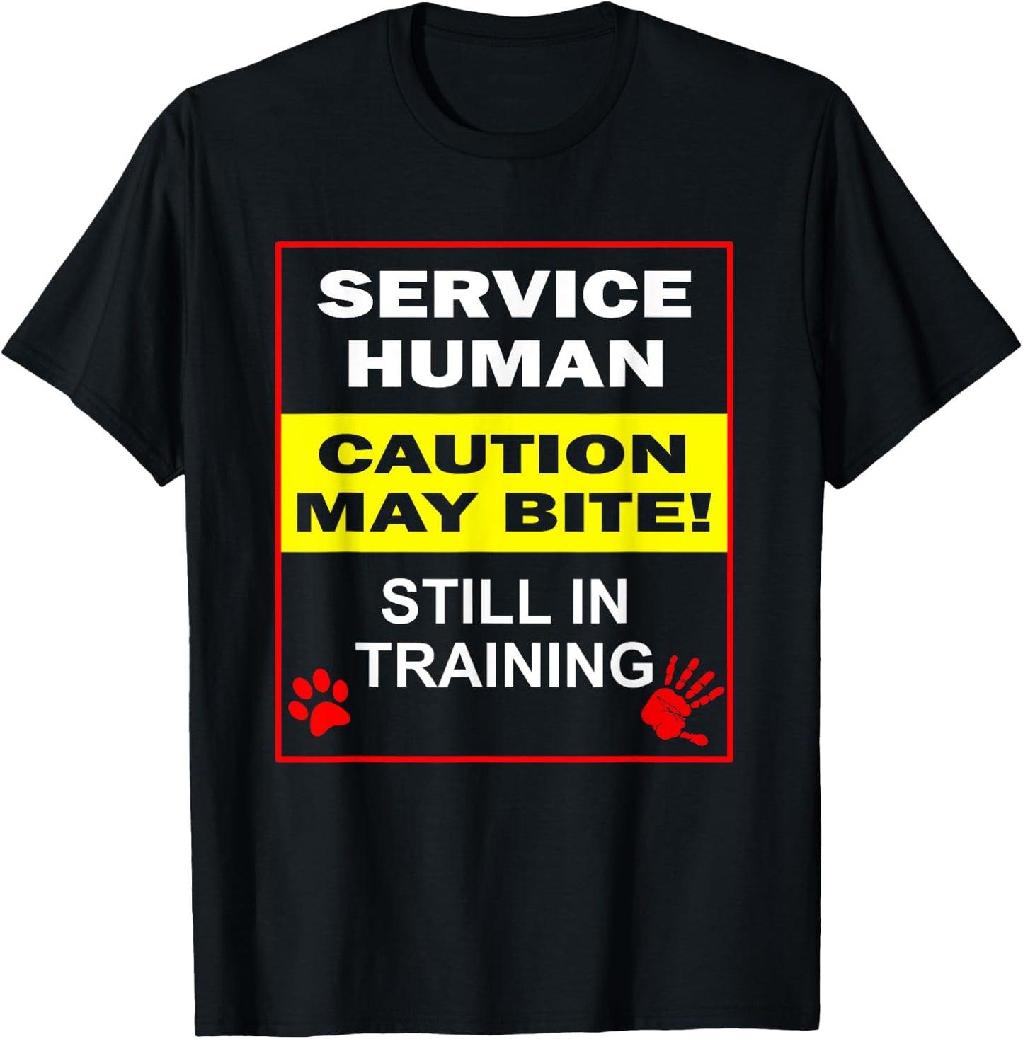 Service Dog in Training Funny Human Training Dog Walker T-Shirt - T-Shirt | Black