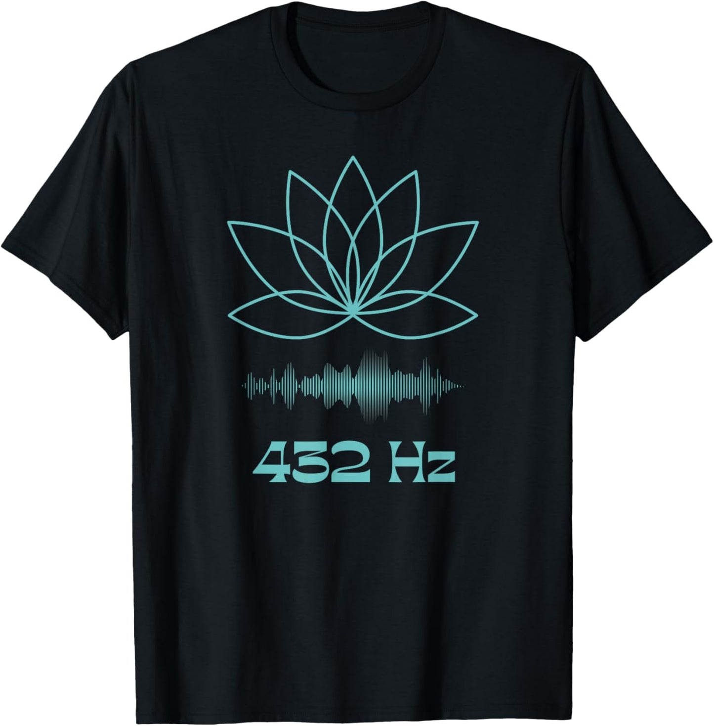Sound Bath New Age Meditation Yoga Lotus Flower Teal Blue T-Shirt - T-Shirt | Black