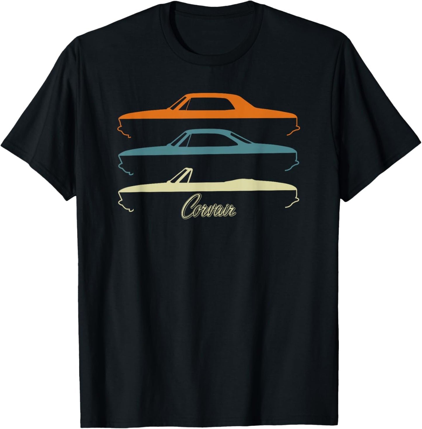 Corvair Late Model Slihouettes 1965, 1966, 1967, 1968, 1969 T-Shirt - T-Shirt | Black
