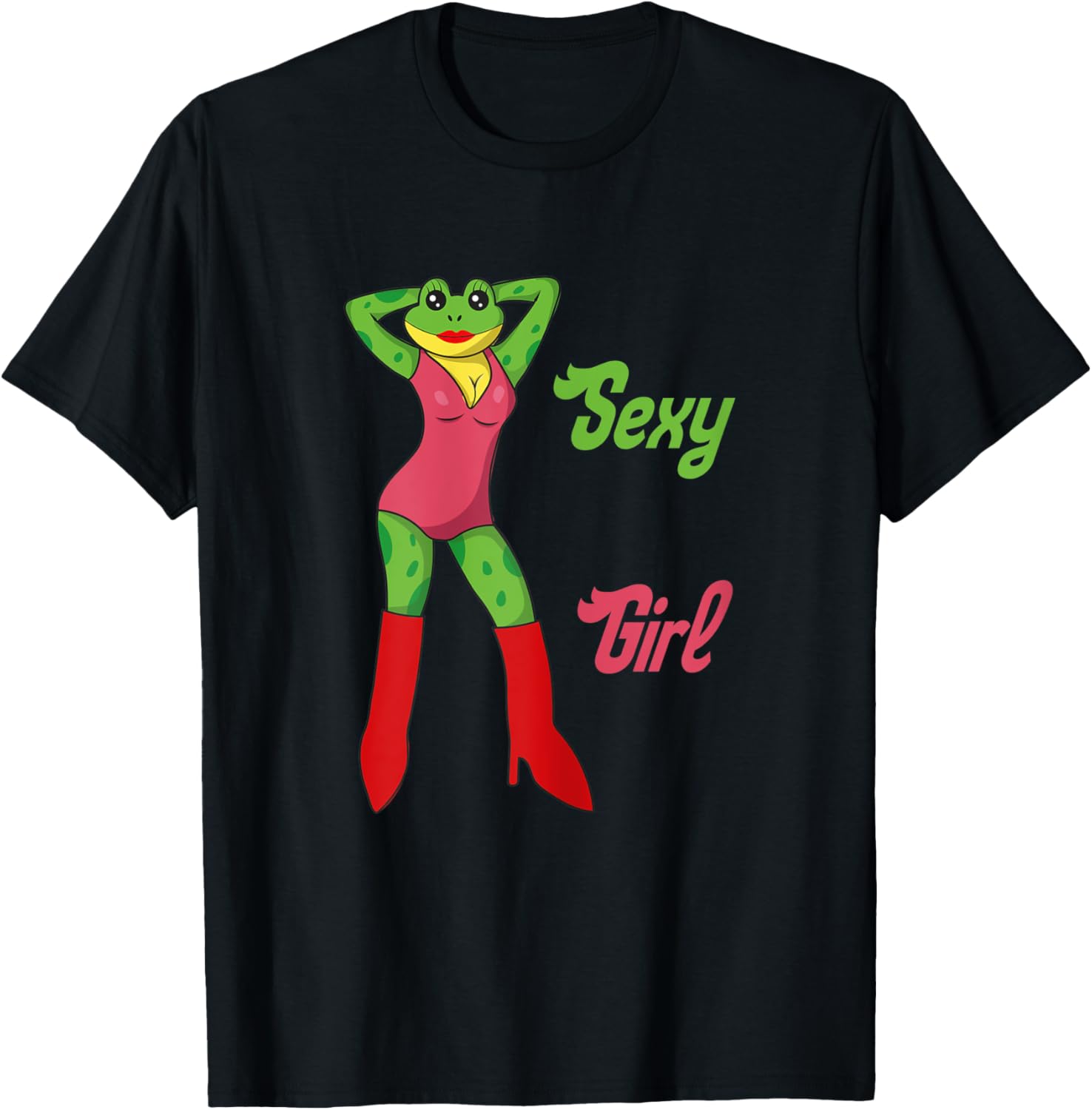 Stripper Frog, Sexy Girl, Lesbian Frog, Sexy Frog T-Shirt - T-Shirt | Black