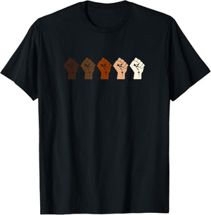 Resist Fist Multi Skin Tone T-Shirt - T-Shirt | Black