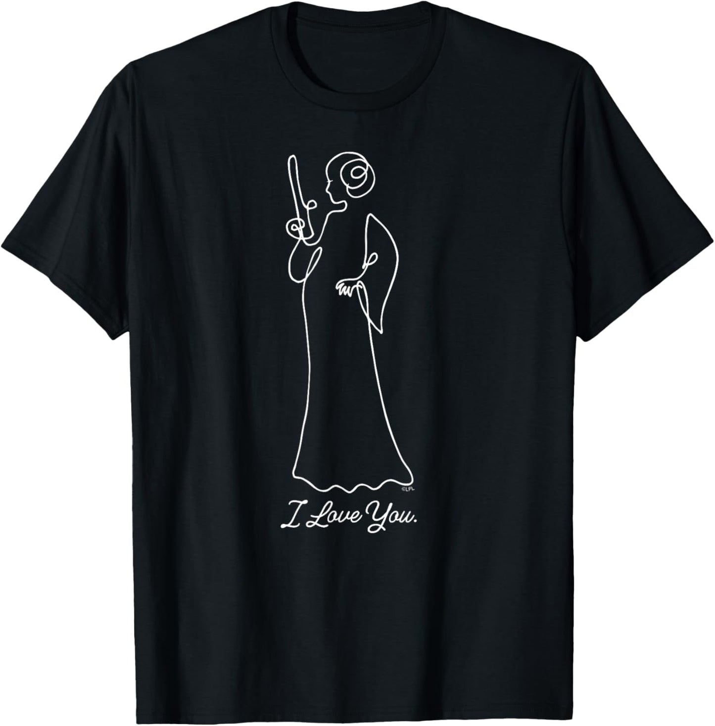 Star Wars Princess Leia I Love You Couples Valentine’s Day T-Shirt - T-Shirt | Black