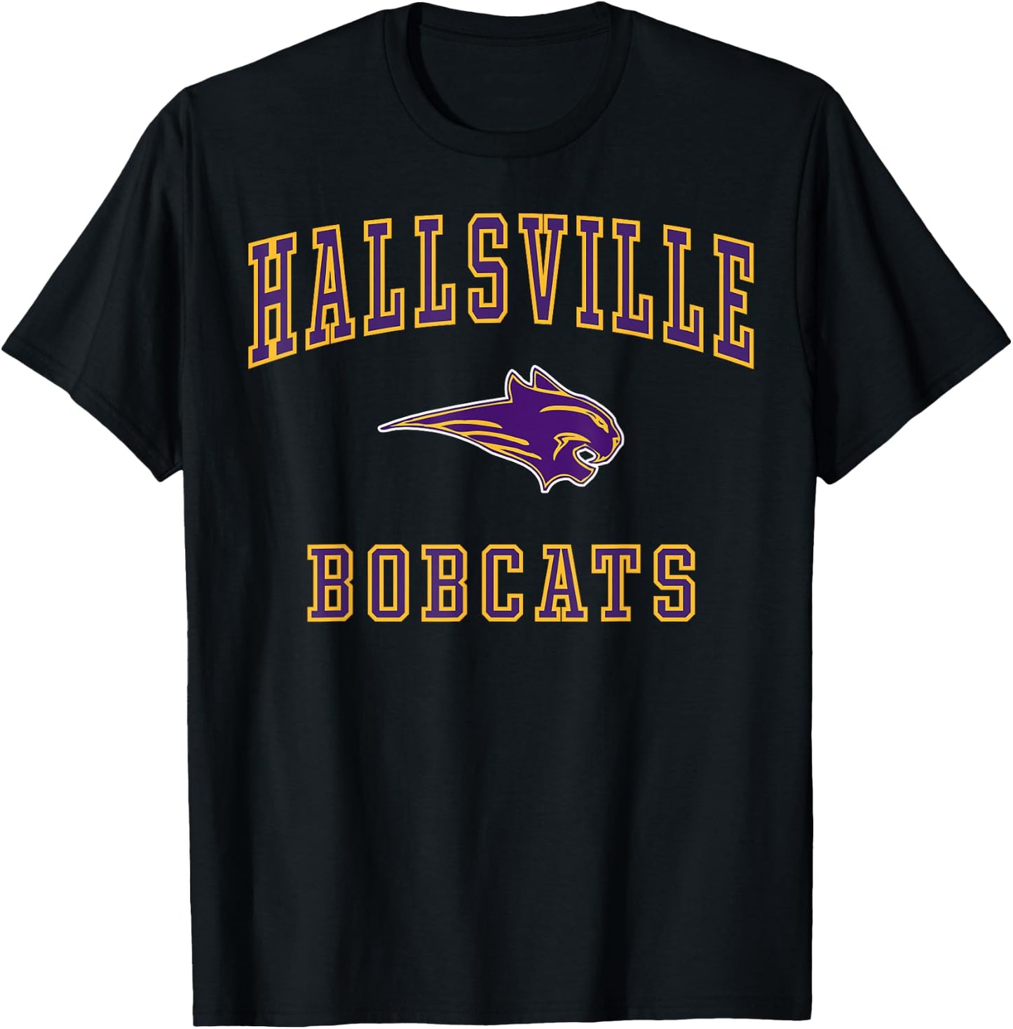 Hallsville High School Bobcats C1 T-Shirt - T-Shirt | Black