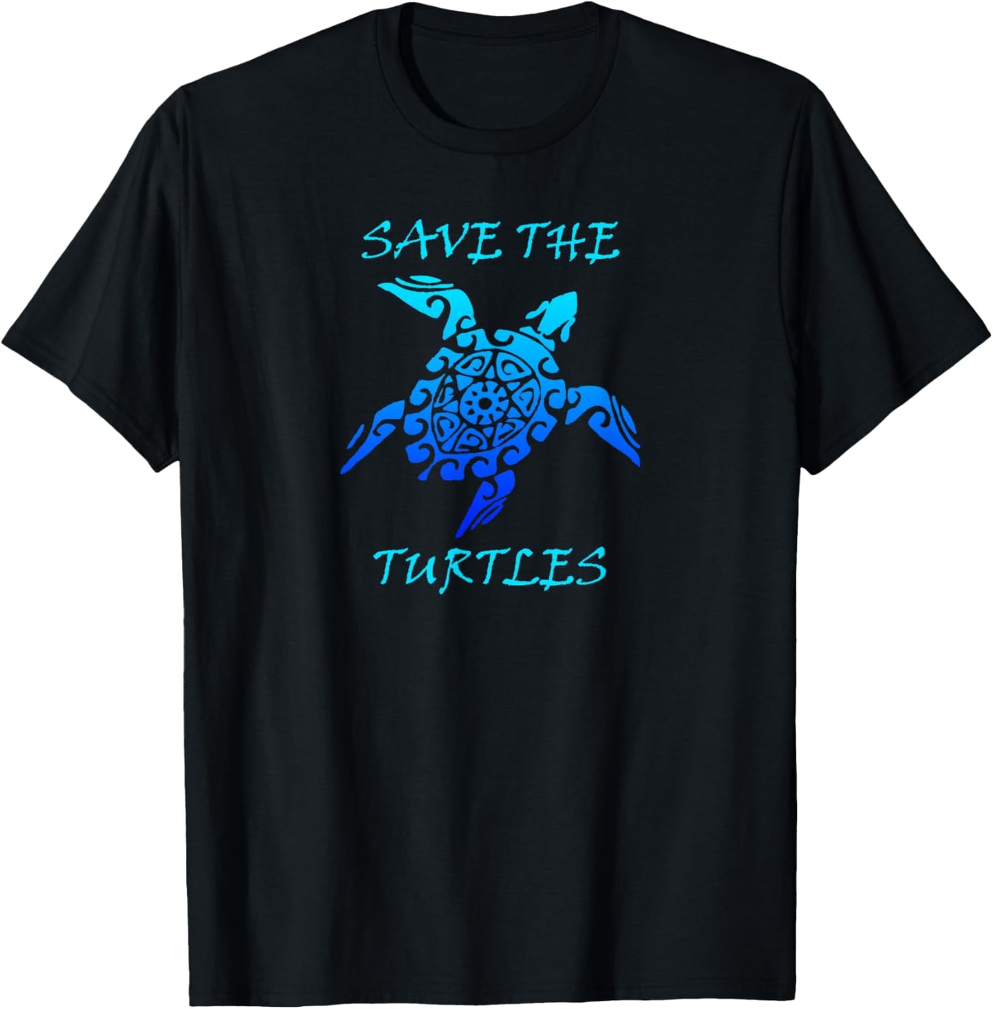Save the Turtles, Classic Tribal Turtle Sea Turtle T-Shirt - T-Shirt | Black